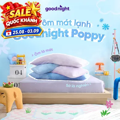 (BST Ngủ Mát) Ruột gối ôm êm ái hiện đại Goodnight Poppy chuẩn công thái học, phù hợp với cơ thể người Việt - Thumbnail