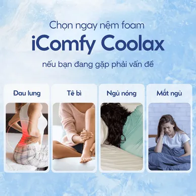 [BST Ngủ Mát] Nệm foam iComfy Coolax Plus Băng Lạnh Đa Tầng Dày 20cm - Ảnh 12