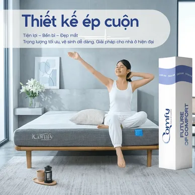 [BST Ngủ Mát] Nệm foam iComfy Coolax Plus Băng Lạnh Đa Tầng Dày 20cm - Ảnh 11