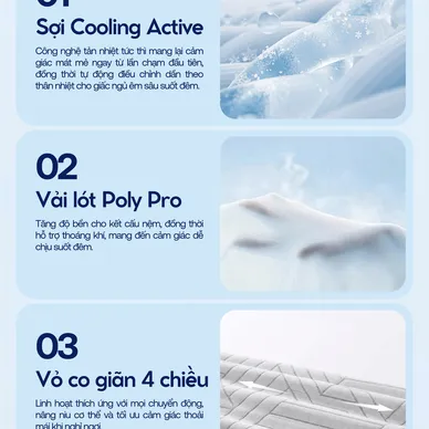 [BST Ngủ Mát] Nệm foam iComfy Coolax Plus Băng Lạnh Đa Tầng Dày 20cm - Ảnh 5