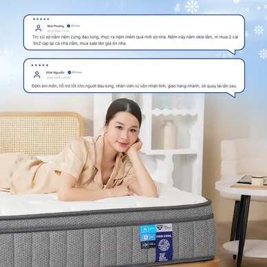 Nệm lò xo Spring Air Back Supporter Firm Cool nâng đỡ làm mát dày 26cm - Ảnh 11