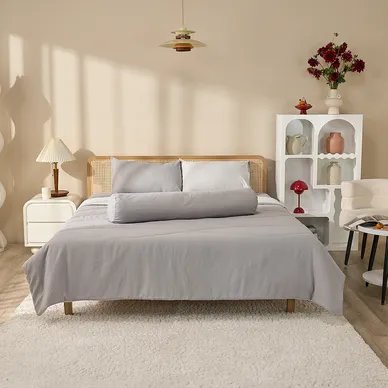 Bộ ga chun tencel Amando Celia 5 chi tiết màu trơn tinh tế - Ảnh 10