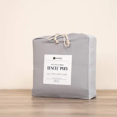 Bộ ga chun tencel Amando Celia 5 chi tiết màu trơn tinh tế - Ảnh 20