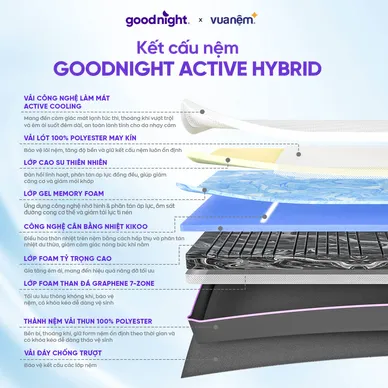 Nệm foam công nghệ Đức Goodnight Active Hybrid dày 20cm - Ảnh 6