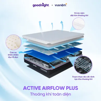 (Phiên bản 2026 - Gấp 3 Kikoo) Nệm foam Mát Lạnh Goodnight Active Hybrid - Ảnh 4