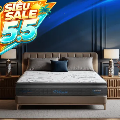 Nệm lò xo Dunlopillo de.Stress Release túi độc lập phân 5 vùng nâng đỡ chuyên sâu - Ảnh 2