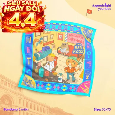 Khăn Goodnight Bandana lụa latin phiên bản linh vật - Ảnh 2