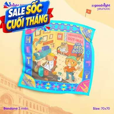 Khăn Goodnight Bandana lụa latin phiên bản linh vật - Ảnh 2