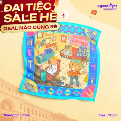 Khăn Goodnight Bandana lụa latin phiên bản linh vật - Ảnh 2