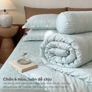 Vỏ chăn chần Tencel 60S họa tiết tinh tế - Amando Wellness Tencel Luxe - Ảnh 8