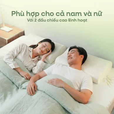 Gối cao su Gummi Ema giảm đau mỏi cổ vai gáy, thiết kế 2 đầu thích hợp cho cả nam và nữ, kích thước 40*60 - Ảnh 6