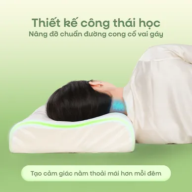 Gối cao su Gummi Ema giảm đau mỏi cổ vai gáy, thiết kế 2 đầu thích hợp cho cả nam và nữ, kích thước 40*60 - Ảnh 3