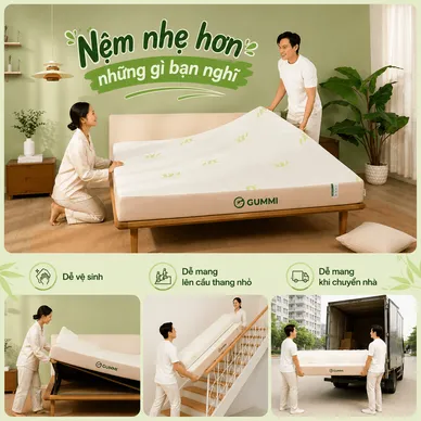 Nệm cao su Gummi Hybrid - công nghệ đa tầng, gấp 2 kháng khuẩn, siêu thoáng mát - Ảnh 11