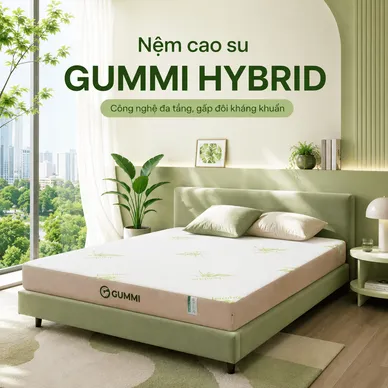 Nệm cao su Gummi Hybrid - công nghệ đa tầng, gấp 2 kháng khuẩn, siêu thoáng mát - Ảnh 3