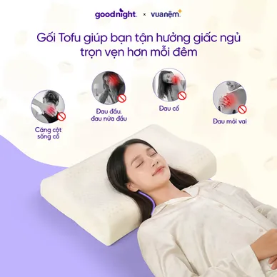 Gối cao su thiên nhiên công thái học Goodnight Tofu - Ảnh 6