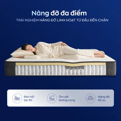 Nệm lò xo túi độc lập thế hệ mới Amando Goodnight Magic nâng đỡ êm ái 20cm - Ảnh 7