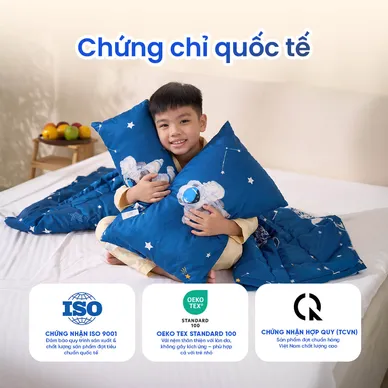 Bộ chăn gối đi học Nunu Petit Little World 5CT - Ảnh 15
