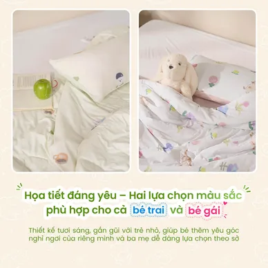 Bộ chăn gối thông hơi làm mát Nunu Petit Ice Bear - Ảnh 9