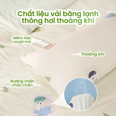 Bộ chăn gối thông hơi làm mát Nunu Petit Ice Bear - Ảnh 5