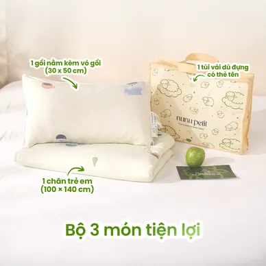 Bộ chăn gối thông hơi làm mát Nunu Petit Ice Bear - Ảnh 4