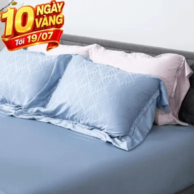 Bộ chăn ga Lụa tencel cao cấp Amando Lagom 5 chi tiết Màu Xanh dương - Thumbnail