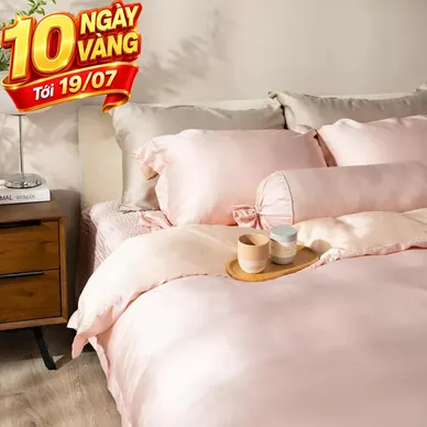 Bộ chăn ga phủ chần Lụa Tencel cao cấp Amando Élan 5 chi tiết TC002 - Thumbnail
