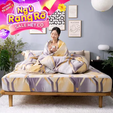 Bộ ga chun Lụa tencel cao cấp Amando Bliss 4 chi tiết mã TC007 - Thumbnail