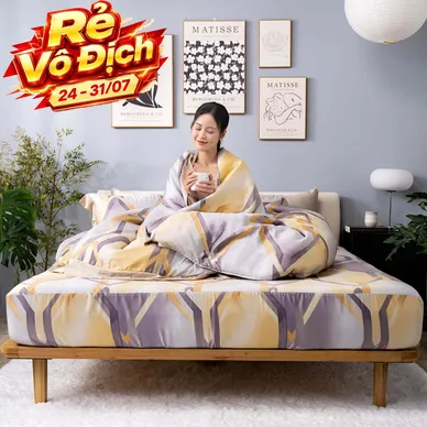 Bộ ga chun Lụa tencel cao cấp Amando Bliss 4 chi tiết mã TC007 - Thumbnail