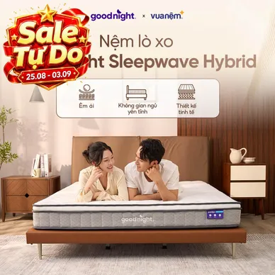 Nệm lò xo Goodnight SleepWave Hybrid (Sleep Wave 4.0) giảm tiếng ồn dày 20cm - Thumbnail