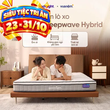 Nệm lò xo Goodnight SleepWave Hybrid (Sleep Wave 4.0) giảm tiếng ồn dày 20cm - Thumbnail