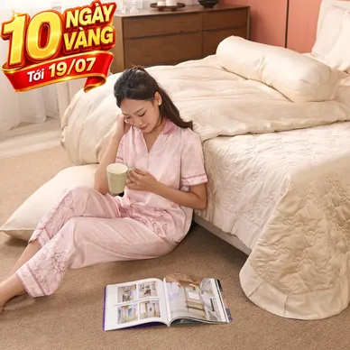 Bộ ga phủ + chăn chần Amando Wellness Tencel Luxe - Thumbnail