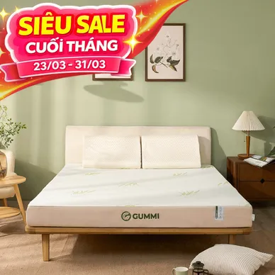 [TẶNG 2 GỐI CAO SU] Nệm cao su đa tầng thế hệ mới Gummi hybrid giá tiết kiệm - Thumbnail