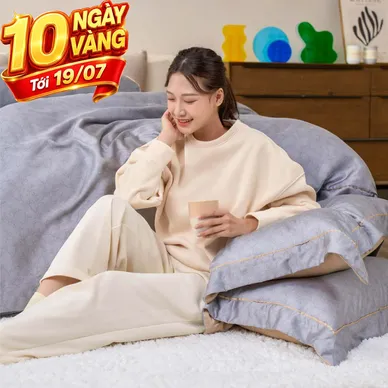 Bộ chăn ga chun chần Lụa Tencel cao cấp Amando Élan 5 chi tiết TC003 - Thumbnail