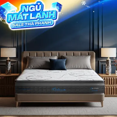 Nệm lò xo Dunlopillo de.Stress Release túi độc lập phân 5 vùng nâng đỡ chuyên sâu - Thumbnail