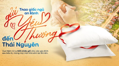 Trao giấc ngủ an lành, gửi yêu thương – Vua Nệm tặng người dân Thái Nguyên 500 gối miễn phí
