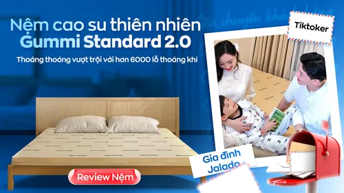 Tiktoker Gia đình Jalado chia sẻ trải nghiệm nằm nệm Gummi Standard 2.0 