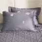 Bộ ga chun chăn chần Amando thêu cotton satin màu xám - Ảnh thumb 10