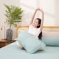 Bộ ga chun polyester gấm Amando Ellie đơn sắc 4 chi tiết Màu Xanh ngọc - Ảnh thumb 7