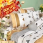 Bộ Ga chun microfiber Amando Ellie họa tiết 4 chi tiết M04 - Ảnh thumb 1