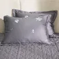 Bộ ga chun chăn chần Amando thêu cotton satin màu xám - Ảnh thumb 10