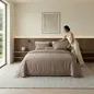 Bộ chăn ga Lụa tencel cao cấp Amando Lagom 5 chi tiết Màu Nâu - Ảnh thumb 5