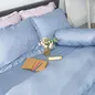 Bộ chăn ga Lụa tencel cao cấp Amando Lagom 5 chi tiết Màu Xanh dương - Ảnh thumb 4