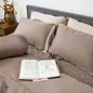 Bộ chăn ga phủ Lụa tencel cao cấp Amando Confident 5 chi tiết Màu Nâu - Ảnh thumb 2