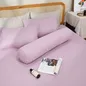 Bộ ga chun polyester gấm Amando Ellie đơn sắc 4 chi tiết Màu Tím - Ảnh thumb 4
