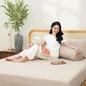 Bộ ga chun polyester gấm Amando Ellie đơn sắc 4 chi tiết Màu Be - Ảnh thumb 1