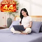 Bộ ga chun polyester gấm Amando Ellie đơn sắc 4 chi tiết Màu Xanh dương - Ảnh thumb 1