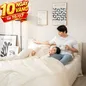 Bộ chăn ga lụa tencel cao cấp Amando Soulmate 7 chi tiết màu kem - Ảnh thumb 1